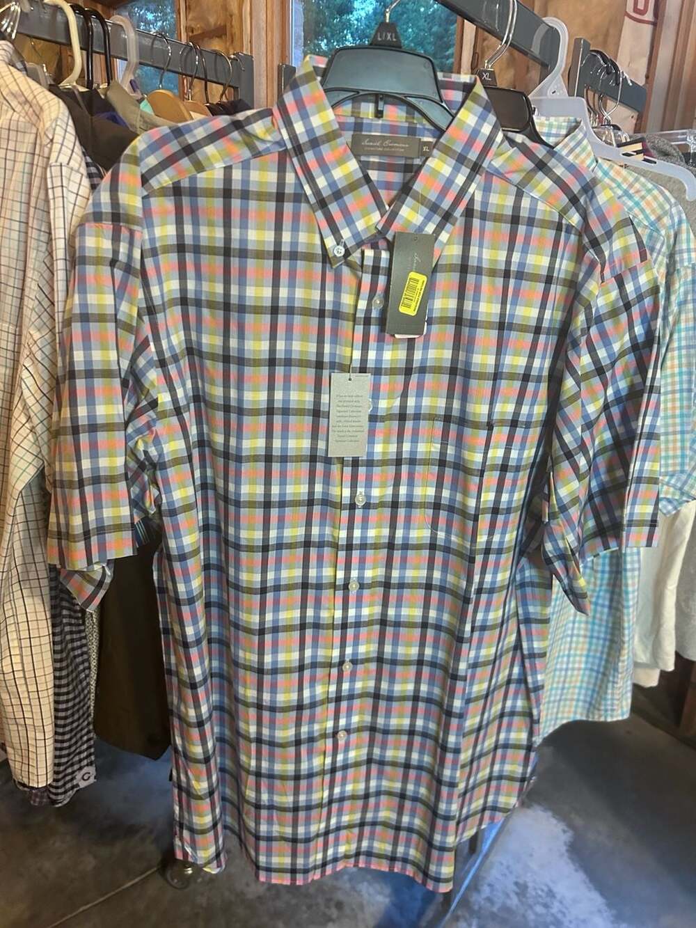 Daniel Cremieux Signature Collection Multi-Color Plaid Short Sleeve Button-Down